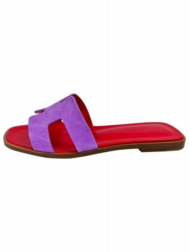 Oran Suede Slippers Violet Parme - HERMES - BALAAN 6