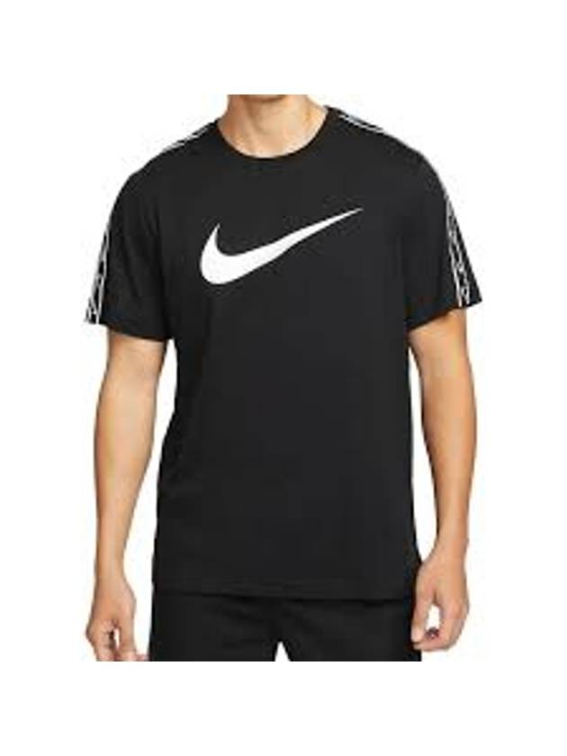 Sportswear Repeat Short Sleeve T-shirt Black - NIKE - BALAAN 1