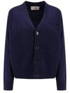 De Coeur V-Neck Cardigan Navy - AMI - BALAAN 2