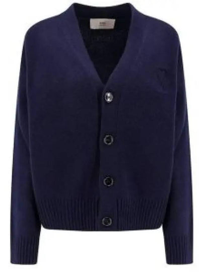 De Coeur V-Neck Cardigan Navy - AMI - BALAAN 2