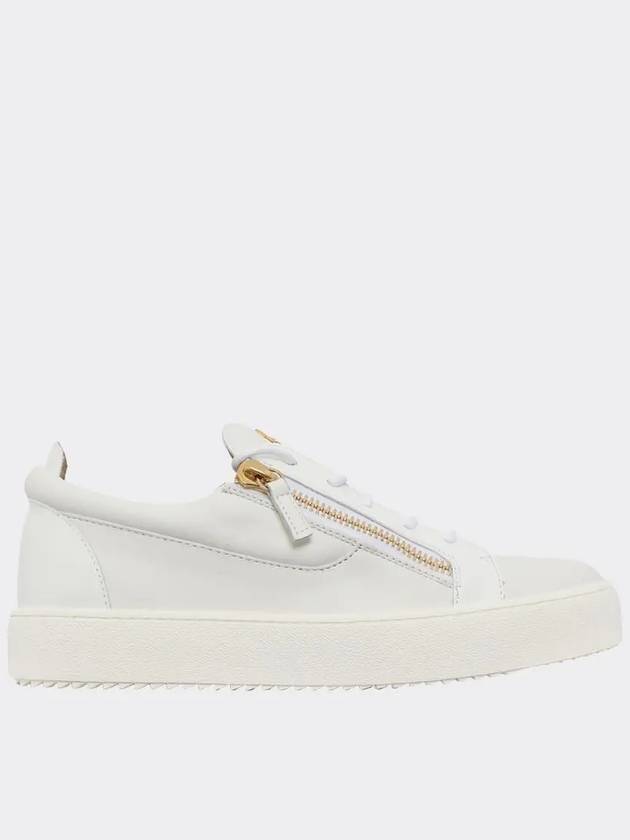 Leather Zipper Frankie Low Top Sneakers White - GIUSEPPE ZANOTTI - BALAAN 4