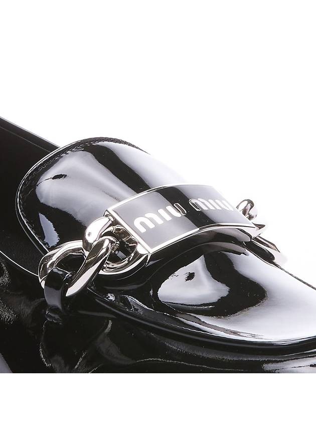 Women's Logo Patent Leather Pumps Black - MIU MIU - BALAAN 4