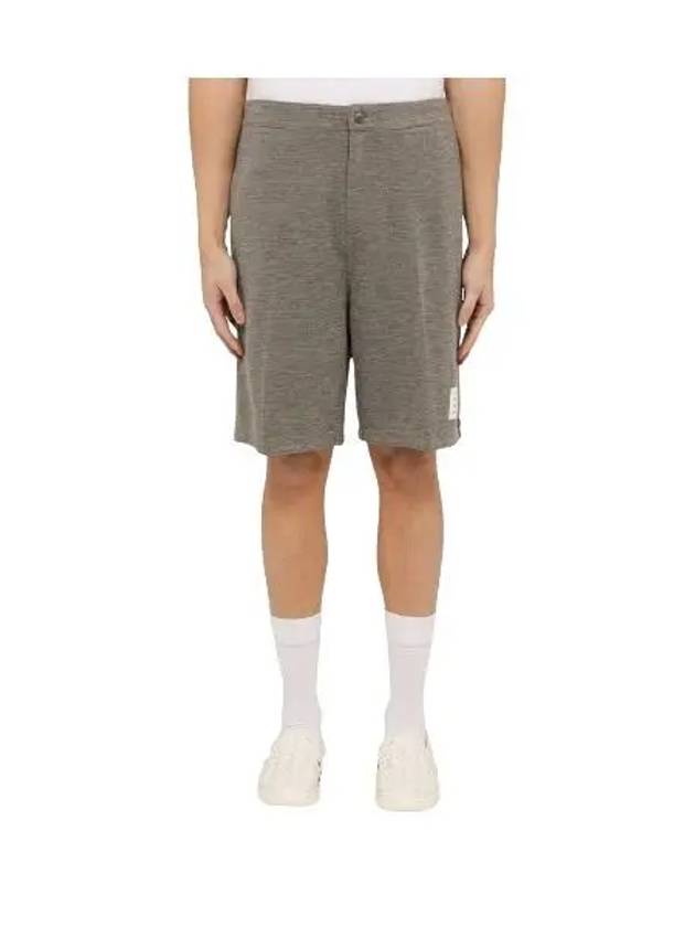 Logo Patch Midi Shorts Grey - THOM BROWNE - BALAAN 2