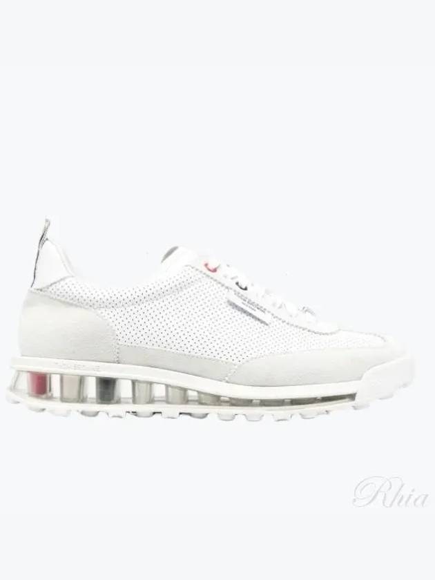 Women Vitello Calf Tech Runner Clear Sole Low Top Sneakers White - THOM BROWNE - BALAAN 2