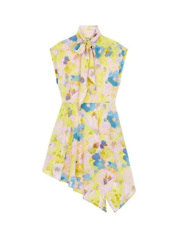 Floral silk unbalanced dress multi - STELLA MCCARTNEY - BALAAN 1