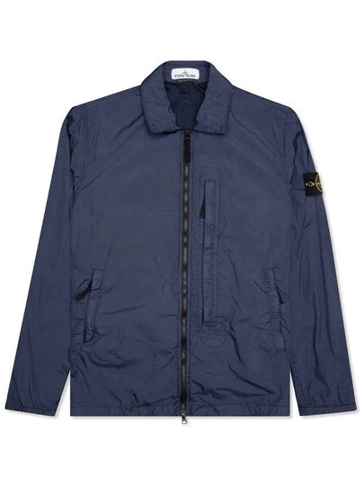 Garment Dyed Crinkle Zip Up Jacket Navy - STONE ISLAND - BALAAN 2