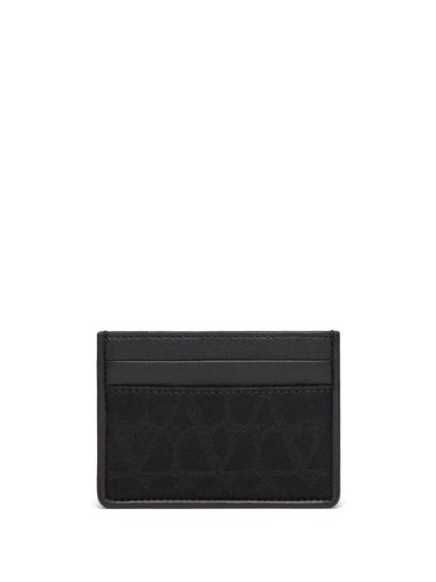 Iconograph Jacquard Card Wallet Black - VALENTINO - BALAAN 1