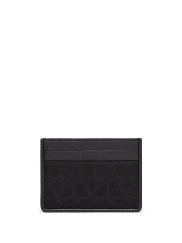 Iconograph Jacquard Card Wallet Black - VALENTINO - BALAAN 1