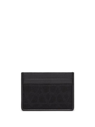 Iconograph Jacquard Card Wallet Black - VALENTINO - BALAAN 1