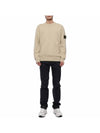 Compass Motif Crew Neck Regular Fit Cotton Knit Top Beige - STONE ISLAND - BALAAN 4