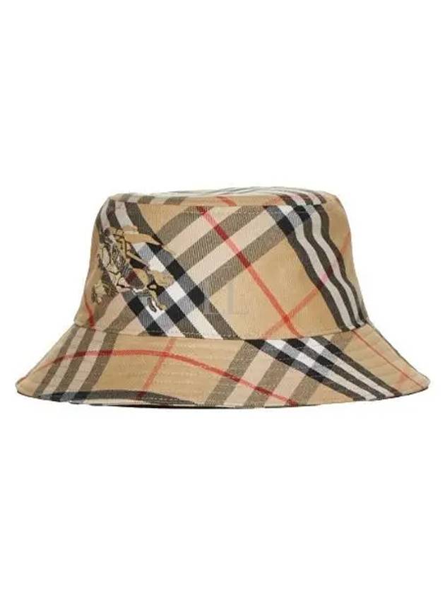 Check Cotton Blend Bucket Hat Beige - BURBERRY - BALAAN 2