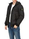 Men's Garment Dyed Crinkle Reps Recycled Nylon Primaloft TC Hooded Jacket Black - STONE ISLAND - BALAAN 7