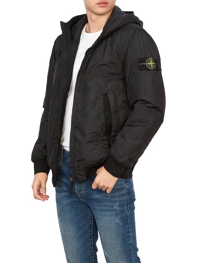 Men's Garment Dyed Crinkle Reps Recycled Nylon Primaloft TC Hooded Jacket Black - STONE ISLAND - BALAAN 7