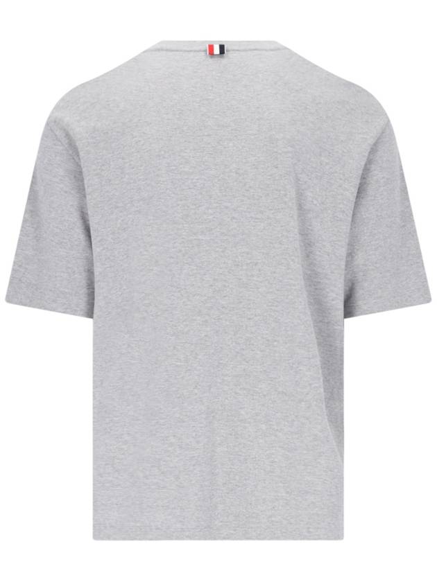 Cotton Oversized Pocket Short Sleeve T-Shirt Light Grey - THOM BROWNE - BALAAN 4