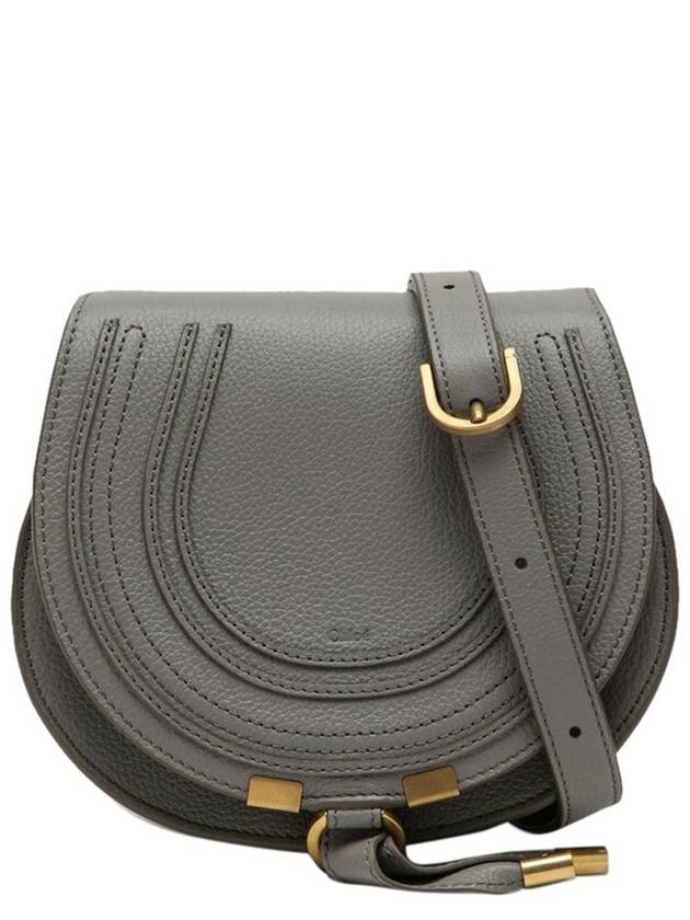 Marcie Saddle Small Grained Leather Cross Bag Grey - CHLOE - BALAAN 2