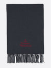 Logo Wool Fringe Muffler Grey - VIVIENNE WESTWOOD - BALAAN 2