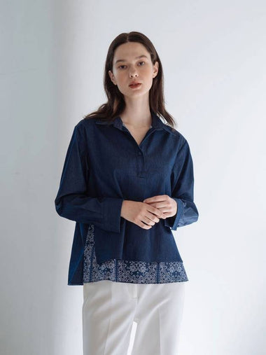 Fabric Cotton Button Long Sleeve Shirt Denim - YOUNESS - BALAAN 1