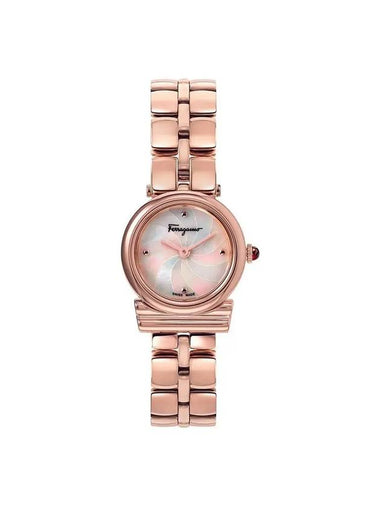 Women's Gancini Metal Watch Rose Gold - SALVATORE FERRAGAMO - BALAAN 1