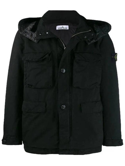 Wappen David Hooded Jacket Black - STONE ISLAND - BALAAN 2