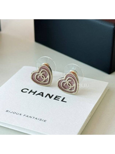 CC Logo Heart Pearl Stud Earrings White - CHANEL - BALAAN 2