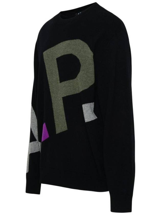 Rosso Intarsia Wool Knit Top Black - A.P.C. - BALAAN 4