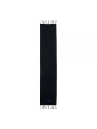 Embroidered Logo Wool Muffler Black - VIVIENNE WESTWOOD - BALAAN 2