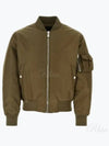 Khaki Nylon Bomber Jacket Green - GIVENCHY - BALAAN 2