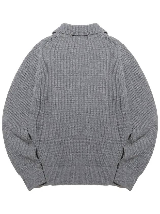 Lambswool collar button point knit LGREY - 20THHOLE - BALAAN 4