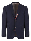 Typewriter Cloth Grosgrain Placket Sport Jacket Navy - THOM BROWNE - BALAAN 1