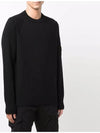 Men's Lens Wappen Wool Crew Neck Knit Black - CP COMPANY - BALAAN 3