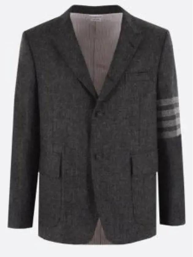 Donegal Tweed 4 Bar Single Breasted Blazer Jacket Grey - THOM BROWNE - BALAAN 2