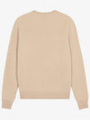 Grey Fox Head Patch Relaxed Wool Knit Top Beige - MAISON KITSUNE - BALAAN 3