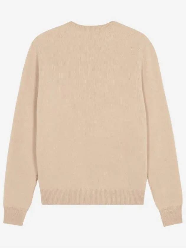 Grey Fox Head Patch Relaxed Wool Knit Top Beige - MAISON KITSUNE - BALAAN 3