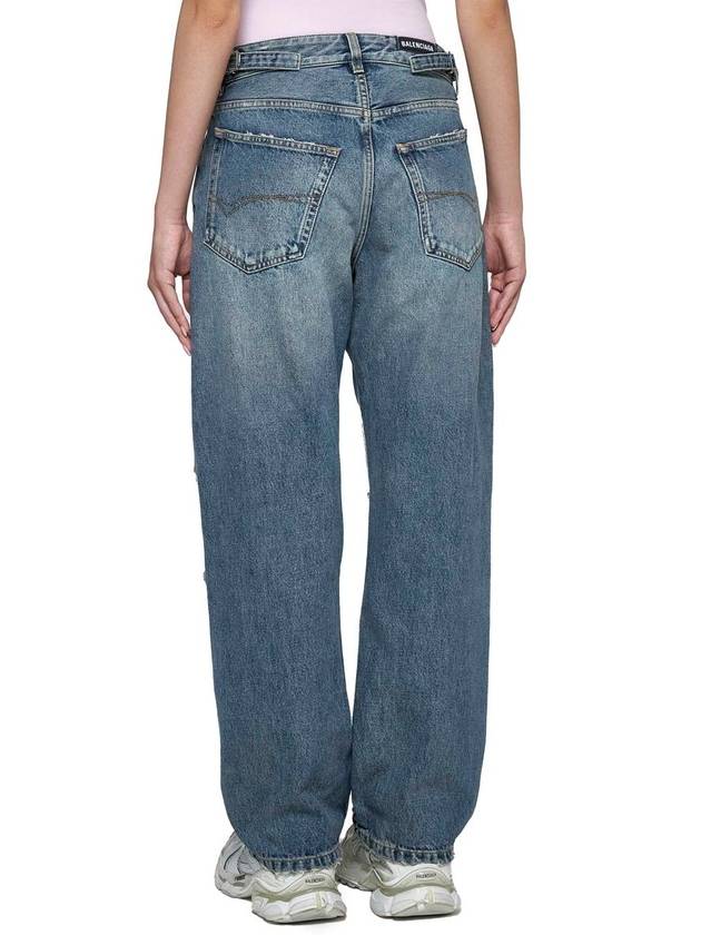 Vintage Effect Denim Straight Jeans Blue - BALENCIAGA - BALAAN 9