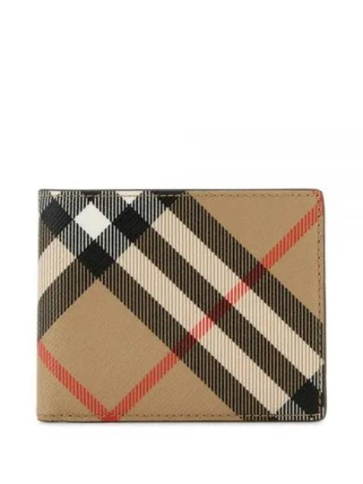 Check Slim Bifold Half Wallet Sand - BURBERRY - BALAAN 2