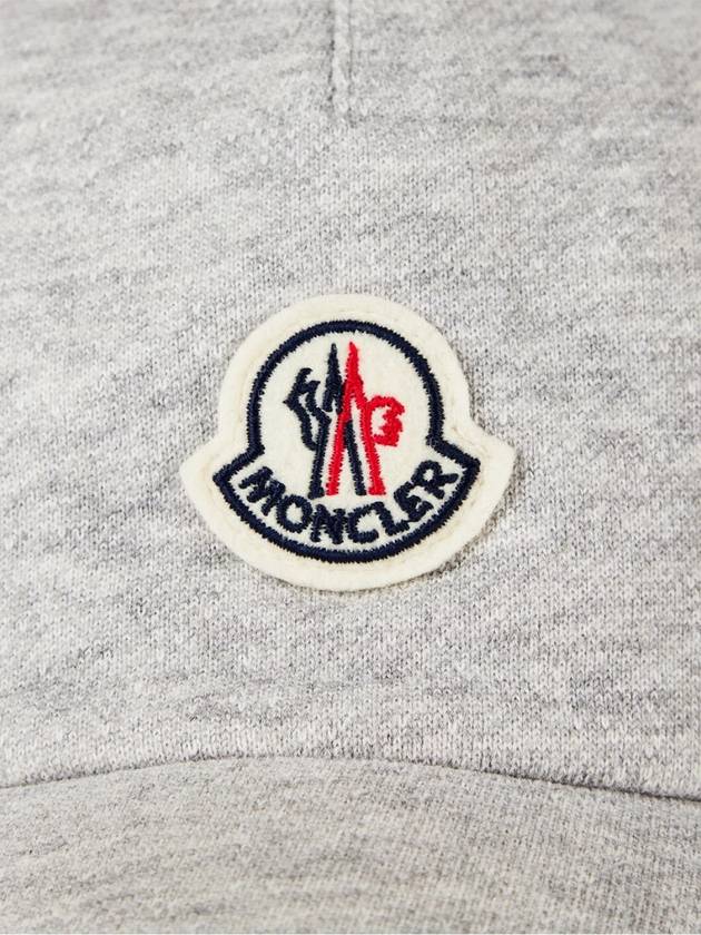 Fleece Logo Patch Cotton Baseball Ball Cap Grey - MONCLER - BALAAN 4