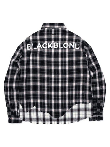 Classic Smile Logo Layered Check Shirt Black - BLACKBLOND - BALAAN 1