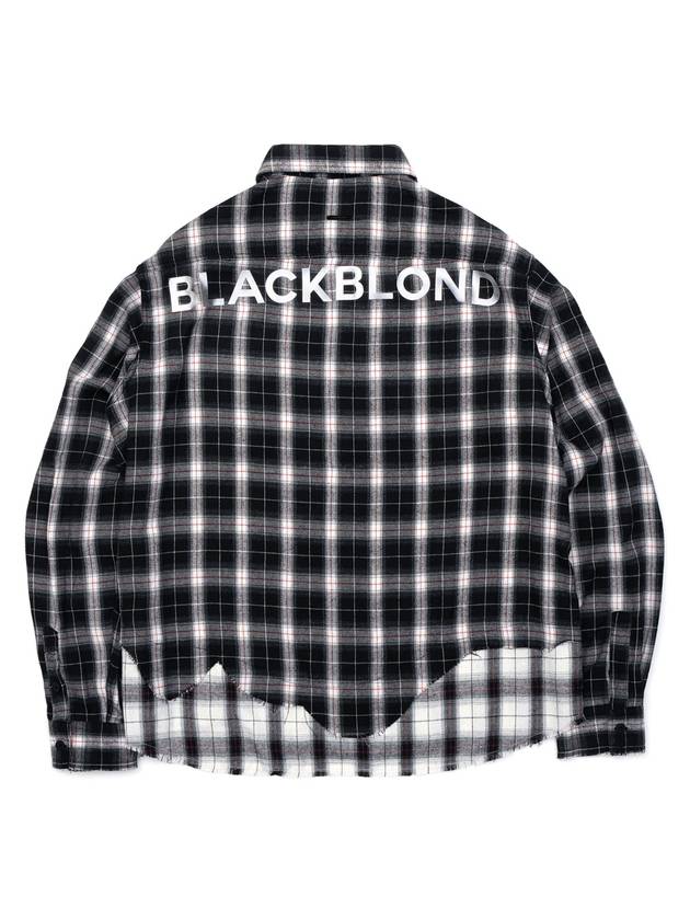 Classic Smile Logo Layered Check Shirt Black - BLACKBLOND - BALAAN 3