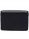 V Logo Leather Card Wallet Black - VALENTINO - BALAAN 5