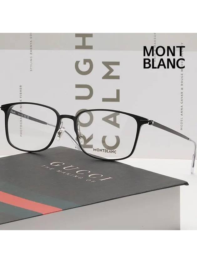 Glasses Frame MB0196OK 004 Light Titanium Men s Asian Fit - MONTBLANC - BALAAN 2