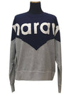 Houston Two-Tone Logo Cotton Sweatshirt Navy Grey - ISABEL MARANT - BALAAN 2