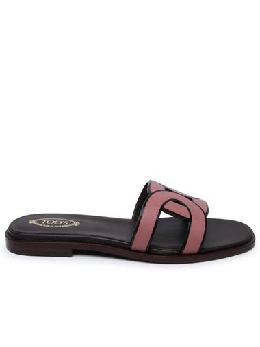 Women's Chain Flat Slippers Pink - TOD'S - BALAAN 1