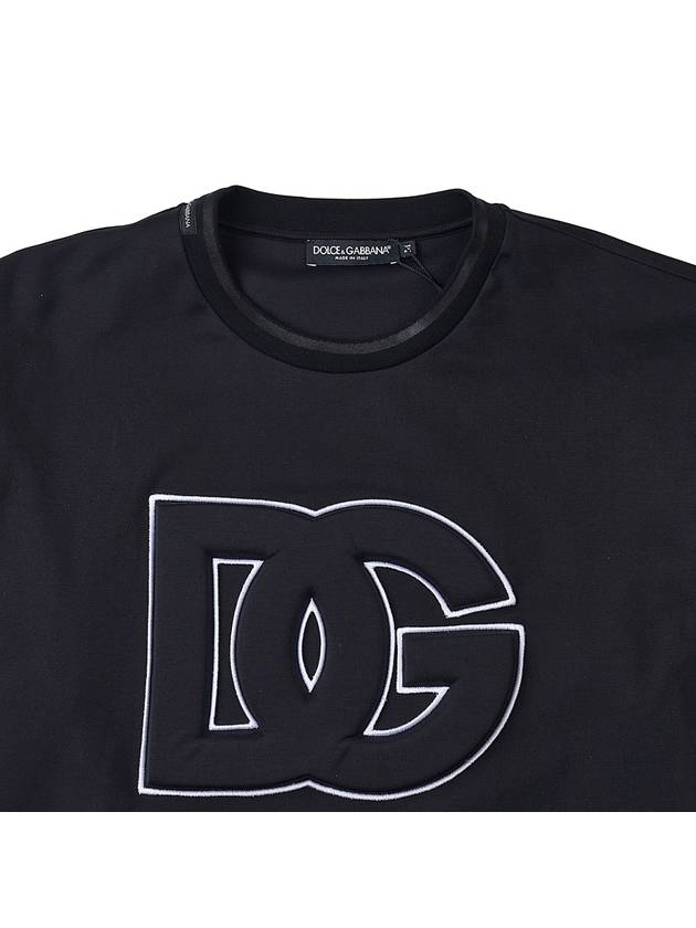 Embossed Logo Short Sleeve T-Shirt Black - DOLCE&GABBANA - BALAAN 4