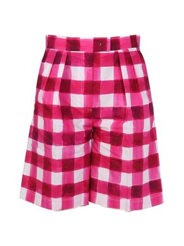 Women's Check Bermuda Shorts Pink - MSGM - BALAAN 1