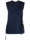 Asymmetric Layered Sleeveless Top Navy - LEMAIRE - BALAAN 6