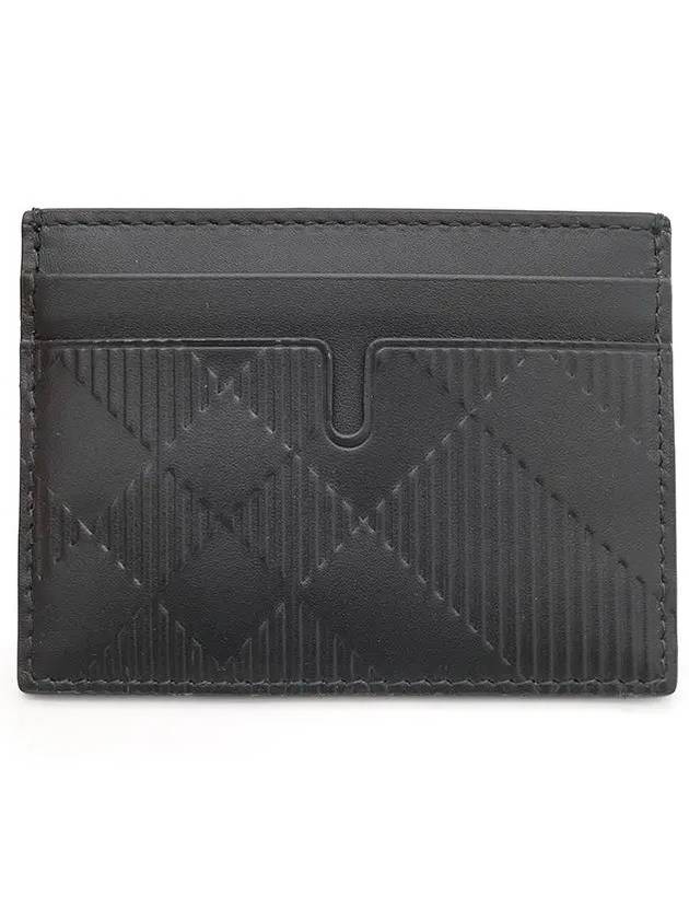 Checked Leather Card Wallet Black - BURBERRY - BALAAN 3