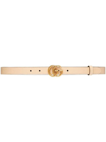 GG Marmont Leather Belt Beige - GUCCI - BALAAN 1