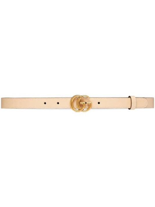 GG Marmont Leather Belt Beige - GUCCI - BALAAN 1