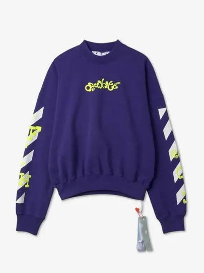 Men's Slogan Arrow Logo Sweatshirt Violet - OFF WHITE - BALAAN 2