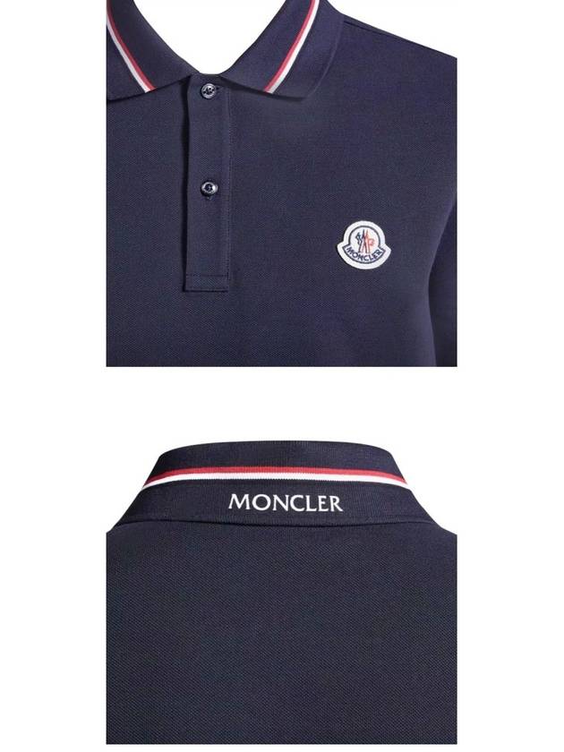 Logo Patch Polo Shirt Dark Blue - MONCLER - BALAAN 6